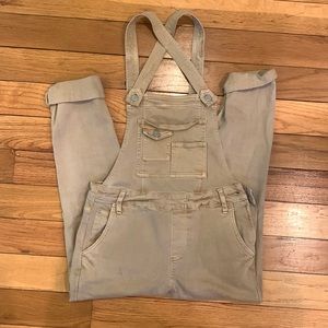 Free People brown denim overalls